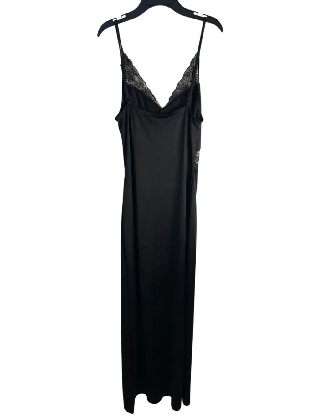 Flounce London Black Maxi Dress With Lace Inserts & Thigh Split Size 10 NWT - Picture 2 of 7